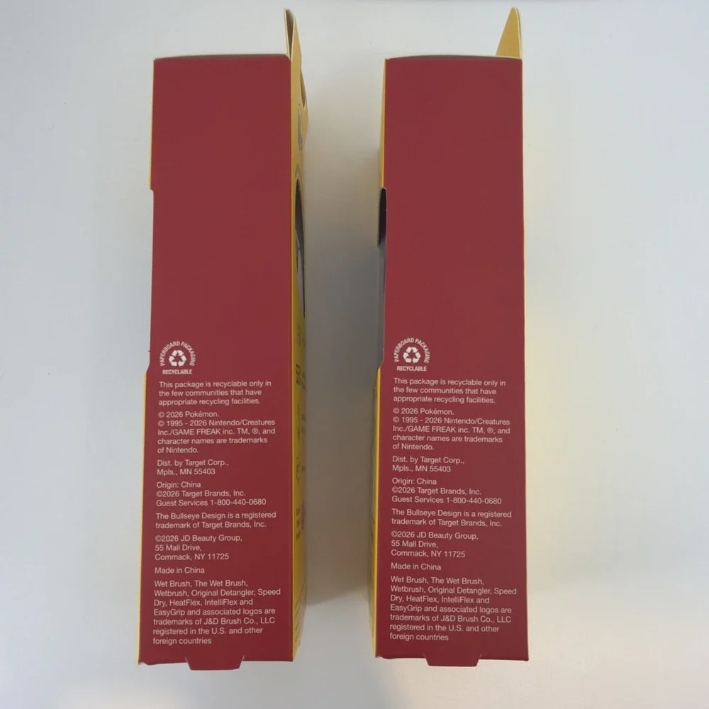 2 New Target Pokemon Wet Hair Brush Pop Go Travel Detangler Pikachu & Jigglypuff